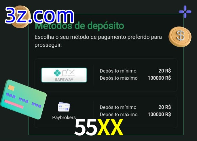 O cassino 55XX oferece uma grande variedade de métodos de pagamento